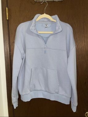 Light Blue Quarter-Zip Pullover Sweater
